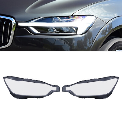 Left & Right Side Headlight Lens Covers Headlamp Covers For 2017-2021 Volvo XC60