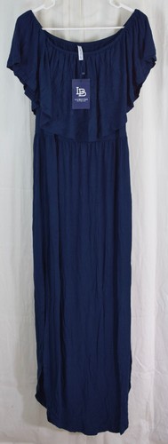 LILBETTER Women's Off-The-Shoulder Ruffle Maxi Dress – Side Split, With Pockets, Flowy Summer Dress