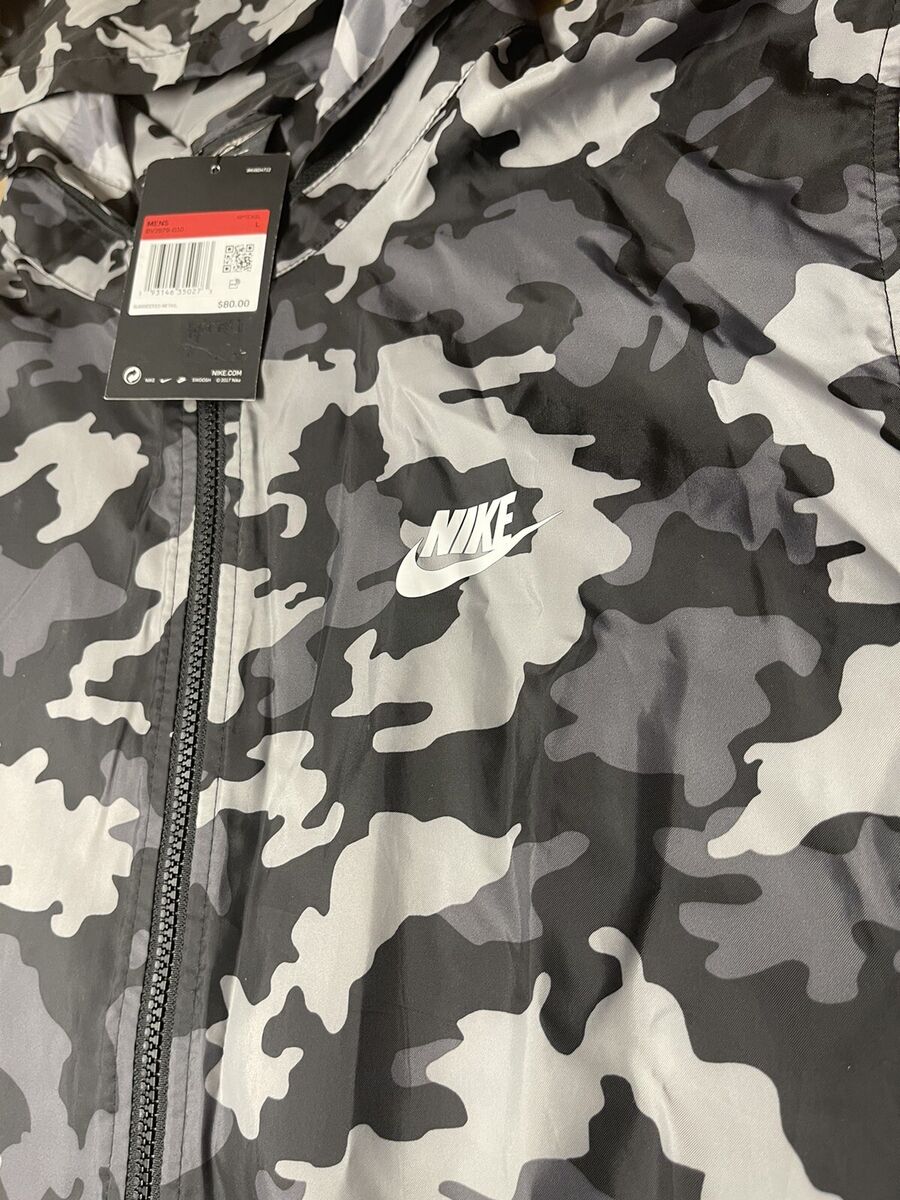Nike Men's Camo Hooded Windbreaker Sv3 Black Size 2xl for Nike Men's Camo Hooded Windbreaker Sv3 Black Size 2xl for