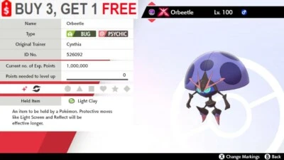 NINTENDO ✨ Shiny Gmax Orbeetle ✨ Pokemon Sword and Shield Perfect IV🚀Fast Delivery🚀