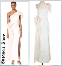 NWT BCBG MAXAZRIA SIZE 8 Veronica Mesh Ruffle One Shoulder Slit Gown Maxi Dress