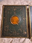 Antique, Ventage Trifold Metal Frame Hanging Shaving Mirror Celluloid Decoration — photo 2
