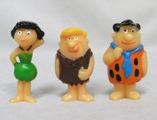 3 Vintage 1976 Imperial Toys FLINTSTONES 3" Painted Figures Fred Barney Betty