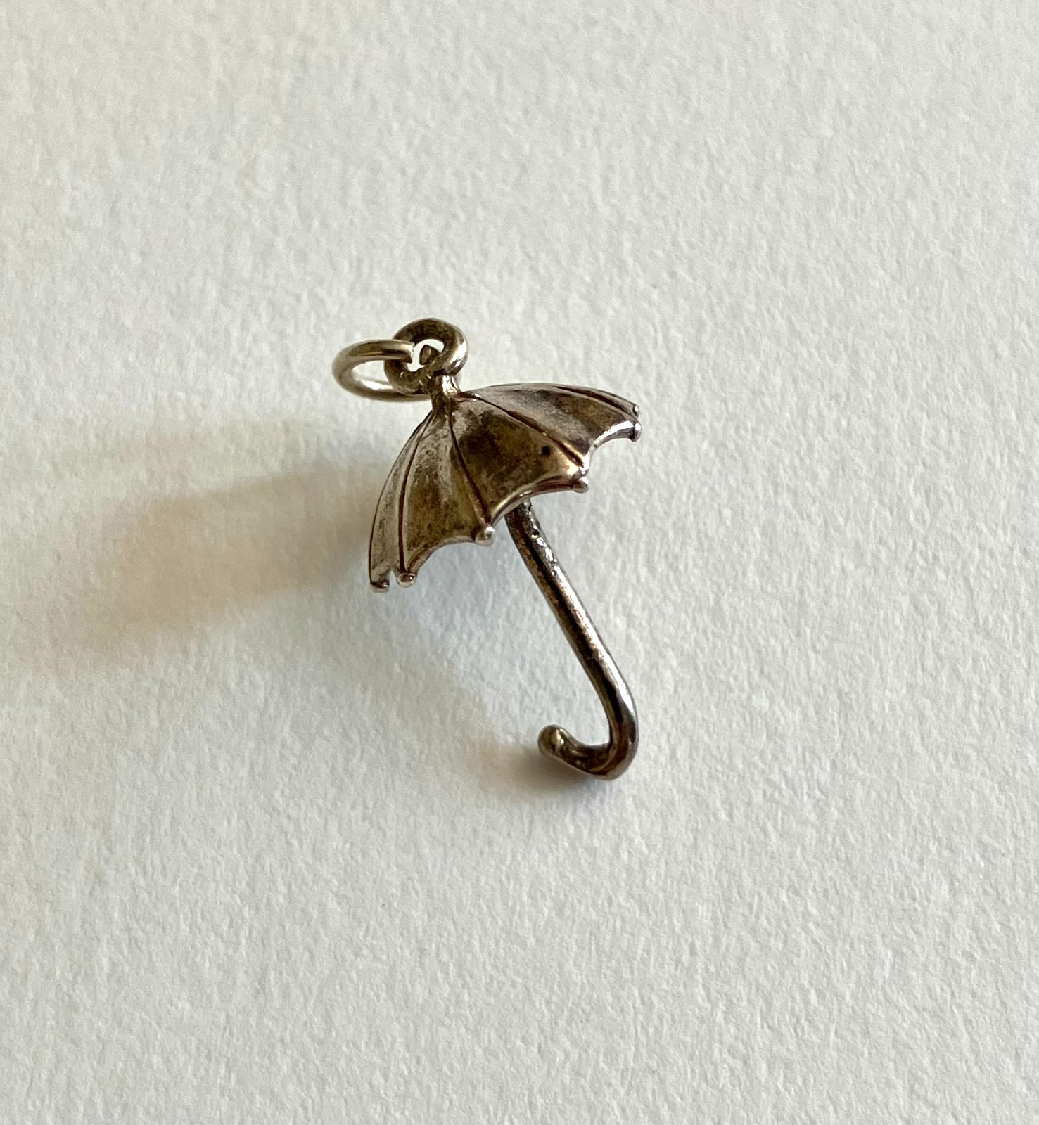 Sterling silver vintage charm,umbrella