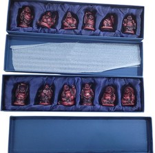 Set of 12 Red Buddha Figurines Cultural Journeys Collection Home Decor