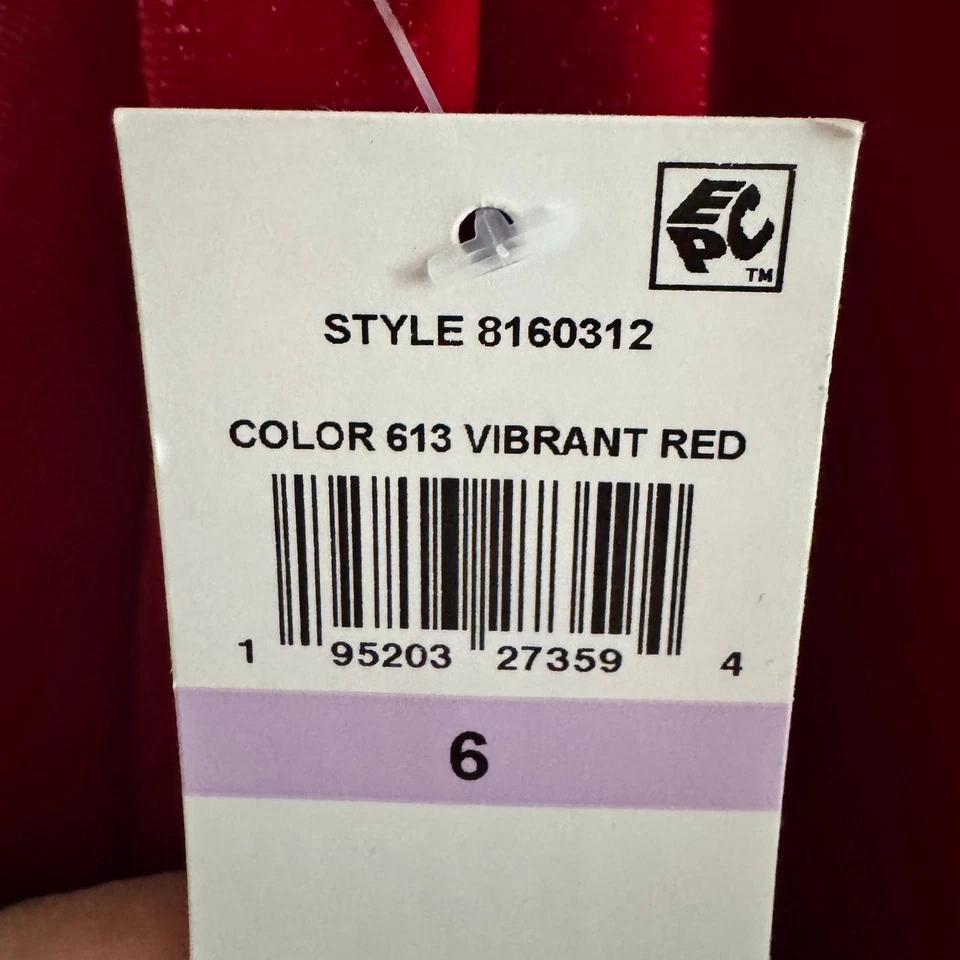 New 1. State Wide-Leg Pants Red Velour Elastic Waist Band High Rise Sz 6 - Image 3 of 4
