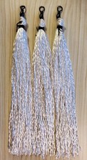 3 New 9" Hookless White Garulator Gar Fishing Rope Lures Eagle Claw 2/0 swivel