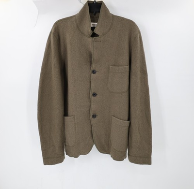 #ad #ad Buck mason Felted wool Chore Coat Men#x27;s Large Green Three Button Merino pockets $149.99