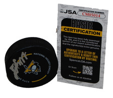 SERGEI MURASHOV signed (PITTSBURGH PENGUINS) hockey game puck JSA CM05014