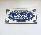 Vintage Genuine Ford Parts Porcelain Enamel Sign Gas Station Garage Pump 8x4