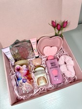 Pink Self Care Gift Box Spa Basket Glass Tumbler Candle Bath Jelly Gift