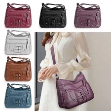Soft Crossbody Shoulder Bag Purse Tote for Women PU Leather w/ Adjustable Strap