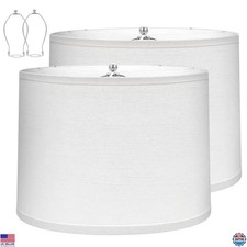Medium Lamp Shades Set of 2   White Lamp shade, 11.6" Top x 12.6" Bottom x 9.8"