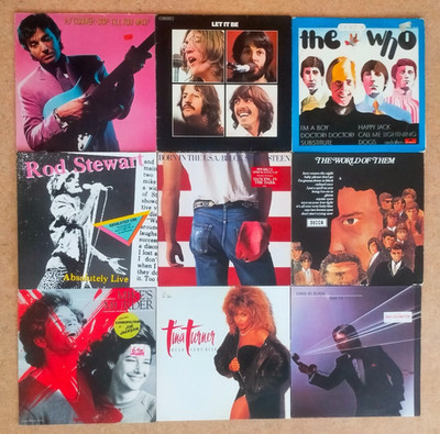 9x Schallplatten Vinyl LP Konvolut Rock Pop Beatles Springsteen Who Turner etc