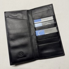 2000s Mercedes Benz Black Leather Documents Title Owners Portfolio Wallet 9x4.5