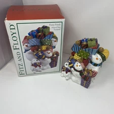 Fitz And Floyd Snowman & Friends Music Box Musical Tune “Toyland” Used  wboxbox