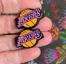 2 Piece LOS ANGELES Basketball Team Silicone Focal Beads DIY Jewelry Pens Sport
