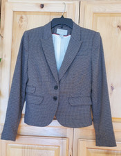 H M Suit Jacket Houndstooth Black, Grey  Light Grey button / waist
