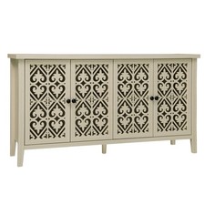 Aparador Boho Corte Hueco Armario Buffet Estante Ajustable Consola de Almacenamiento