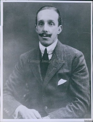 1938 Official Portrait Of Deposed King Alfonso Xiii Of Spain Royalty Photo 7x9