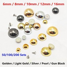 6/8/10/12/16mm Round Head Button Rivets Screws Studs 5 Colors Clothing Craft DIY