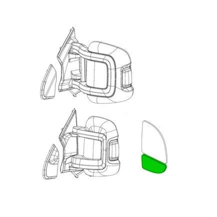 Mopar 68095308AA Door Mirror Glass   Left, Lower, For 2014 2023 Ram Pro Master