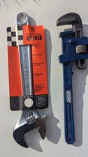 Plumbers Wrench's Set Rolson 12" Pipe Wrench and 12" King Adjustable Spanner 
