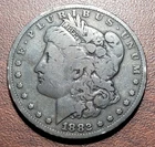 1882-O Morgan Silver Dollar VG Dark Grey Original Toning 90% Silver US Coin