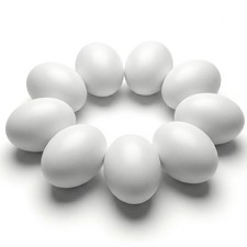 SallyFashion Wooden Fake Eggs for 2.3 inch X 1.5 inch, 9 Pcs -White Color