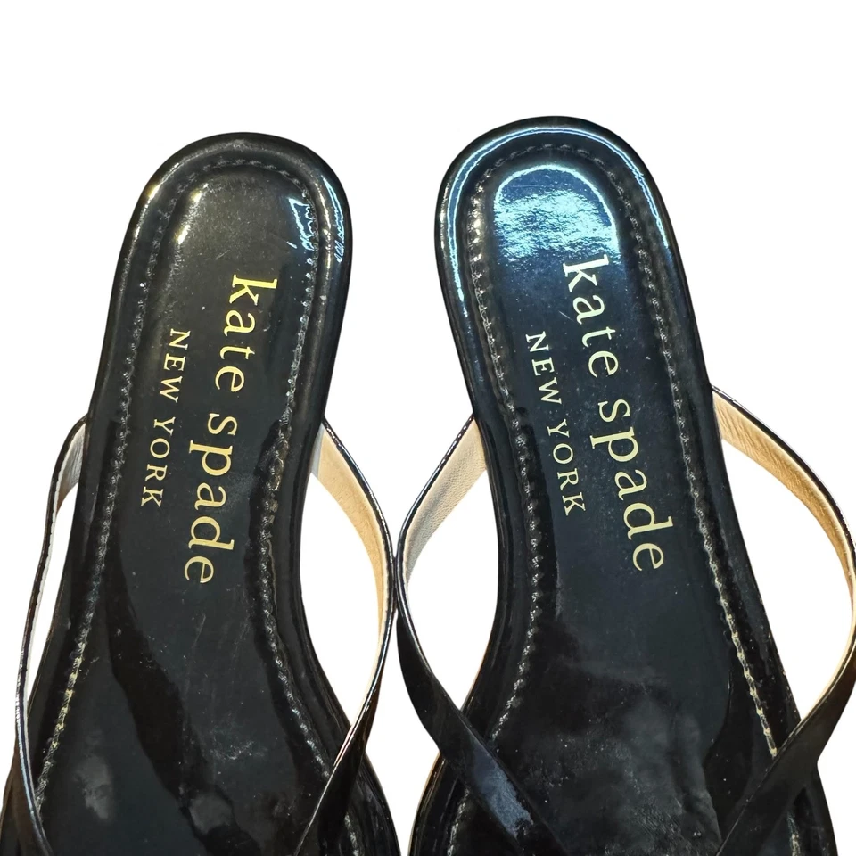 Zapatos Kate Spade para mujer talla 9 charol sandalias lazo tanga Petit New York Foto 3 de 4