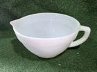 VTG Fire-King Milk Glass Batter Pitcher, Kitchen Glass Mixing Bowl With Spout