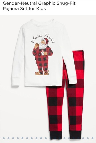 Old Navy Sz.S,XL Red Buffalo Plaid Gender-Neutral Graphic Snug-Fit Pajama Set... - Picture 2 of 4