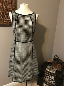 talbots black and white dress