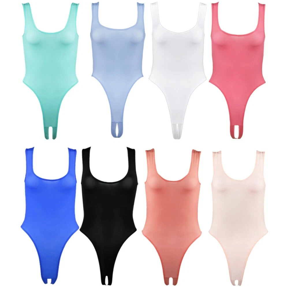 Women's Lingerie One-Piece Open Crotch Teddy Thong Bodysuit Leotard  Underwear