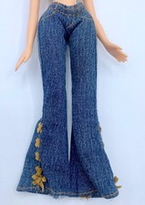 BRATZ DOLL LOT MGA CLOTHING PANTS DENIM JEANS STRIPED STRUT IT MEYGAN