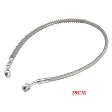 M10 39cm Motorcycle Braided Steel Brake Clutch Oil Hose Tube Line Pipe Banjo