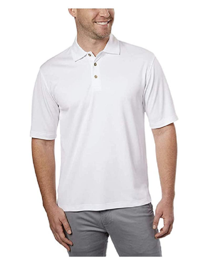 Kirkland Signature Waffle Knit Performance Polo Golf Shirt, White
