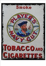 Vintage Cigarette Advertising poster reproduction metal sign, Players Navy Cut 