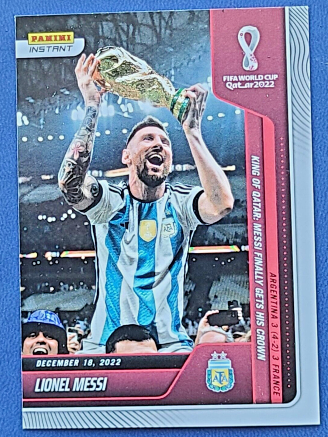 Lionel Messi 2022 Panini Instant FIFA World Cup Argentina World Champions #118