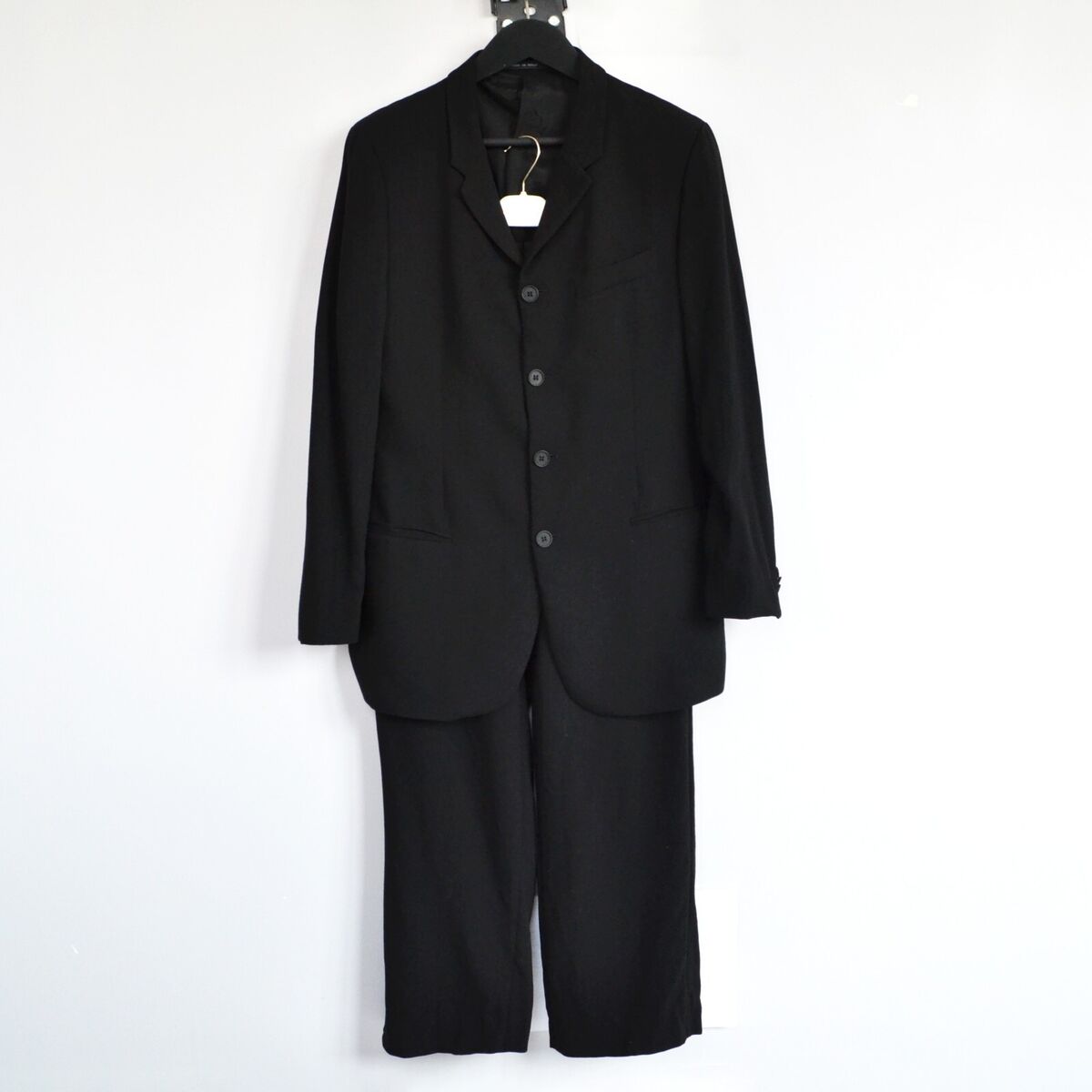 90s Vintage Mens EMPORIO ARMANI Suit Black Blazer Pants Wool 90s Vintage Mens EMPORIO ARMANI Suit Black Blazer Pants Wool