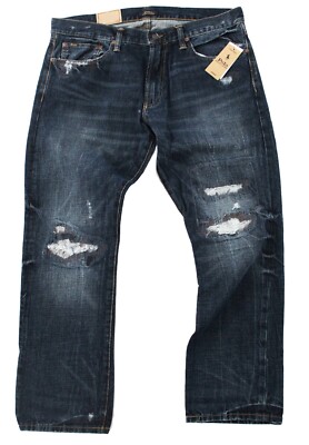 Polo Ralph Lauren Mens Sullivan Slim Repaired Patchwork Distressed 