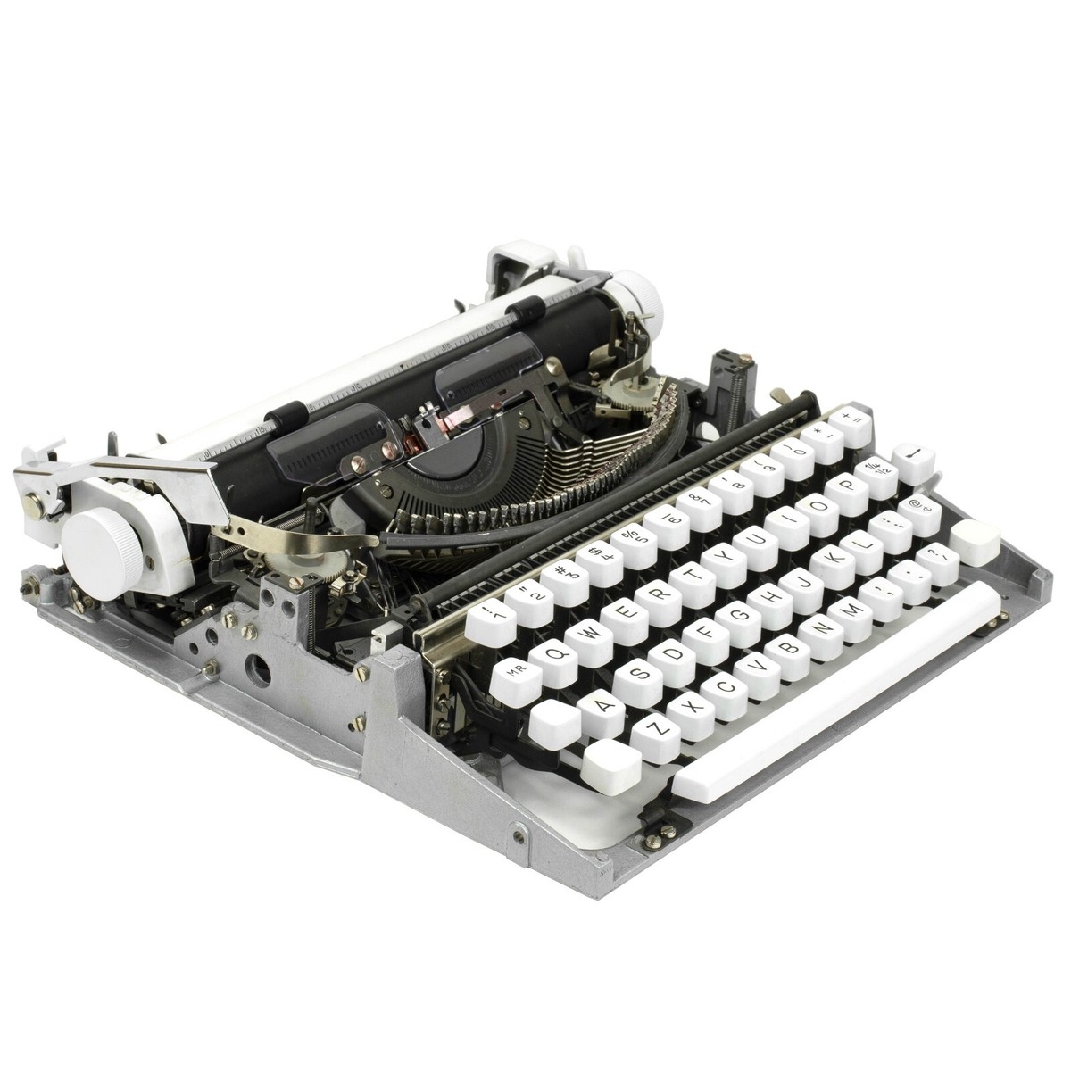 Rare Orange Olympia Traveller de Luxe portable typewriter *CLEAN +