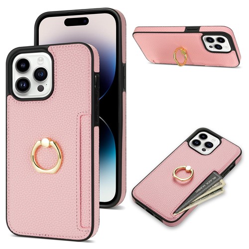 For iPhone 15 Pro Max 14 13 12 11 PU Leather Card Slot Ring Holder Wallet Case - Picture 7 of 17
