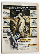 Moby Dick Movie Ad Gregory Peck Orson Welles Technicolor