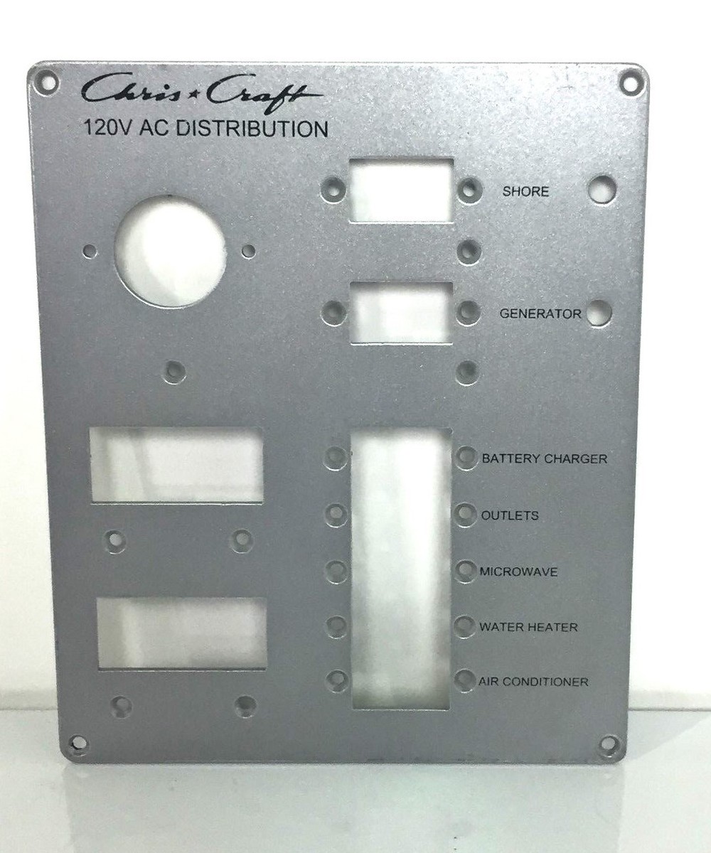 Chris Craft 120V AC Main Distribution Instrument / Gauge Panel 9 1