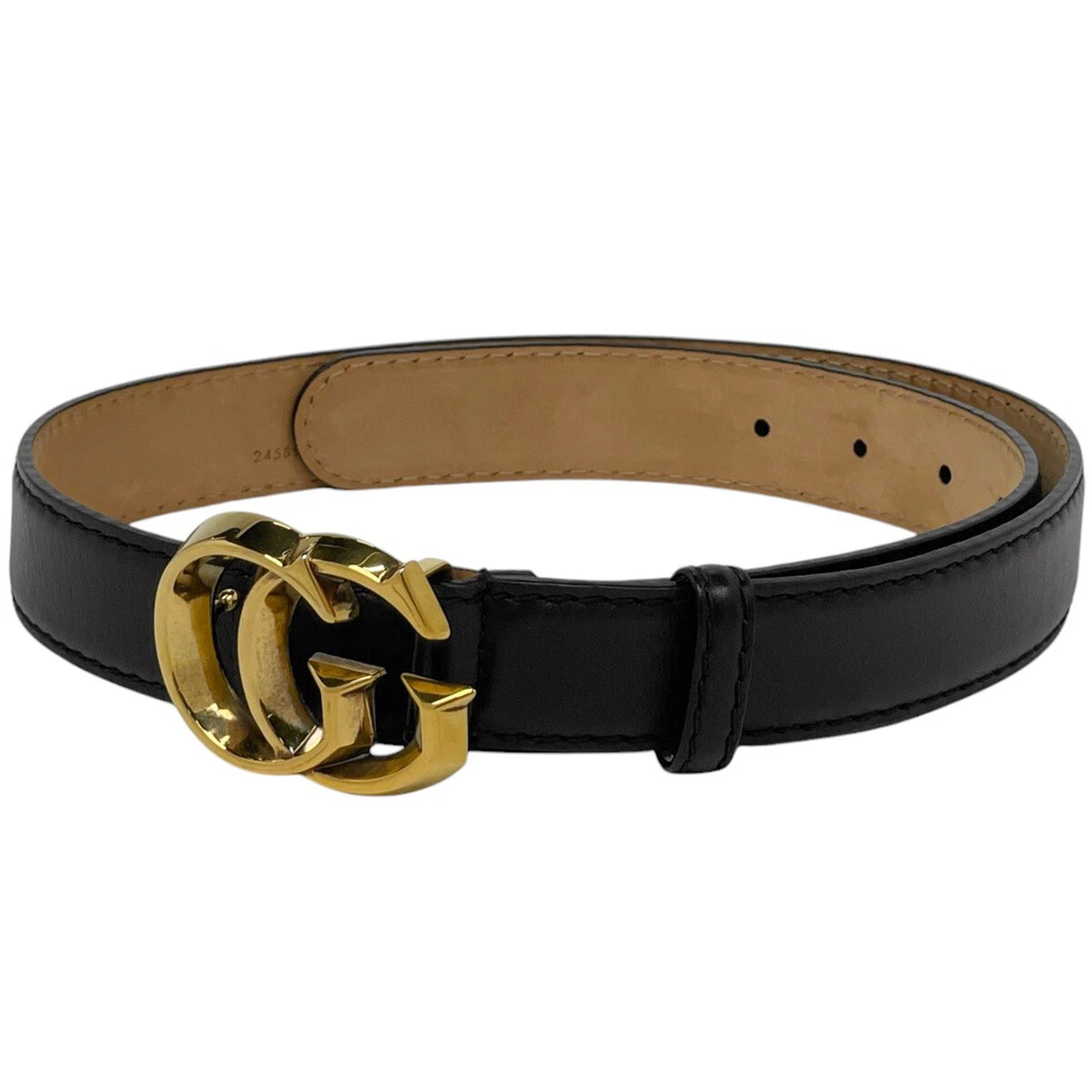 Ceinture de course GUCCI GG ceinture double G cuir noir femme