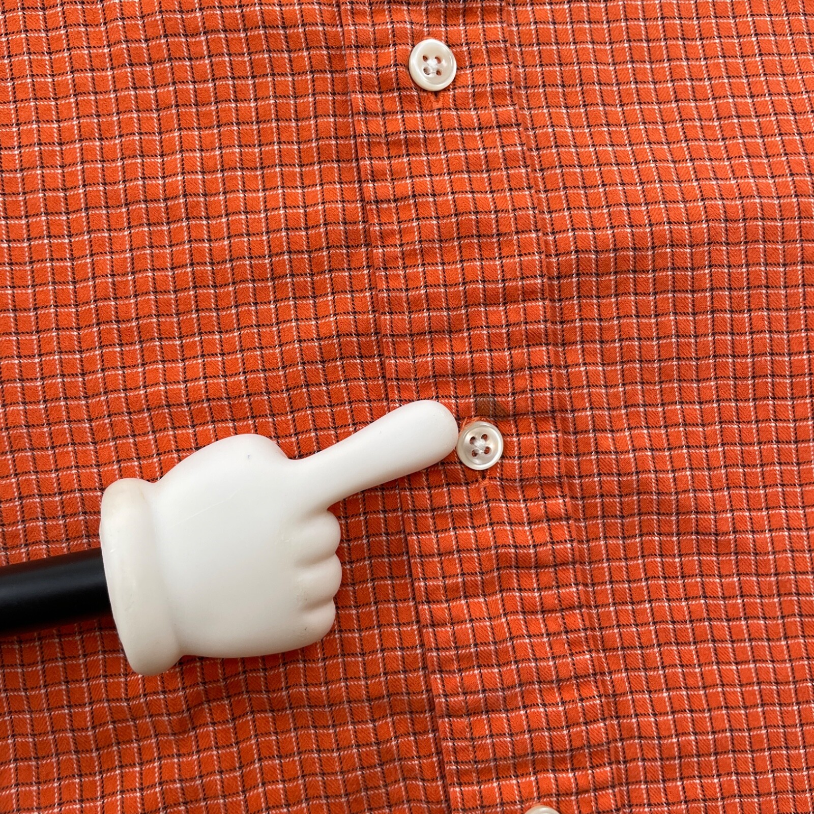 Ralph Lauren Camicia Uomo M Arancione Nero Plaid Manica Lunga Bottoni Pony