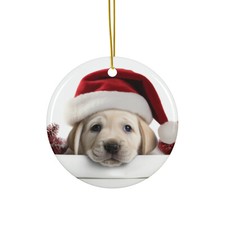 Great Pyrenee Puppy - Ceramic Christmas Ornament - Printed in USA