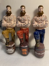 3 CHARLIE WELLS INKED BREWMASTER Draft beer tap handles. ENGLAND.