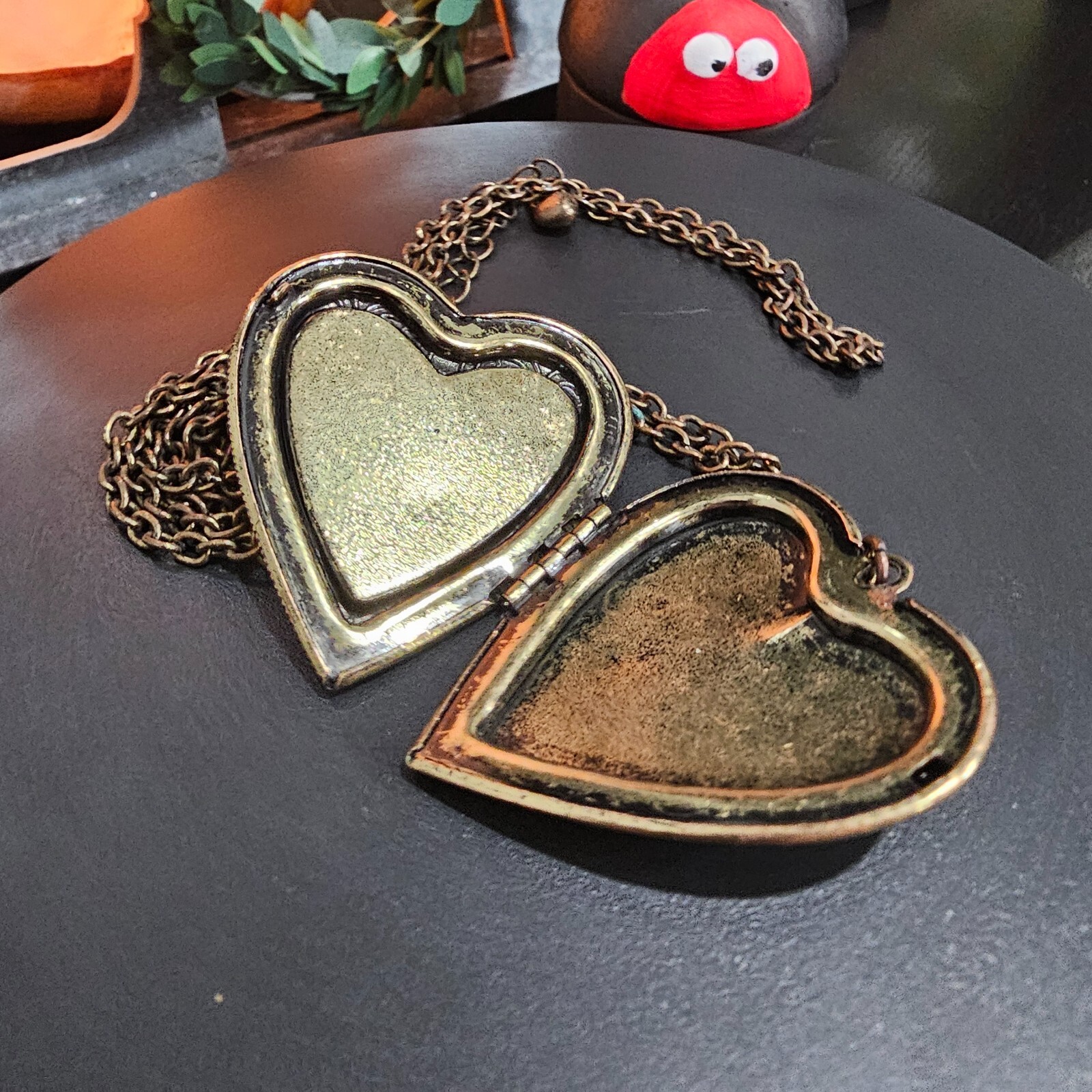 Steam Punk Heart Picture Lockett Necklace Jewelry 1.5 Inch Valentines-image